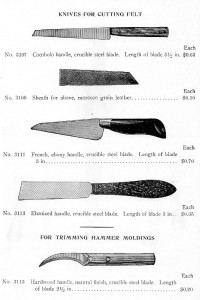 Felt knives from American Felt Co.'s 1911 catalogue