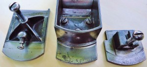 Three adjustable fron sole pieces: l. Stanley No. 9; Erlandsen; Popping.