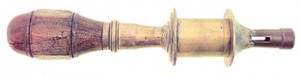 C. Tollner inscribed bow drill stock.
